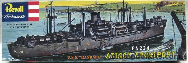 Revell 1/376 USS Randall PA224 Attack Transport (Haskell Class), H329-169 plastic model kit